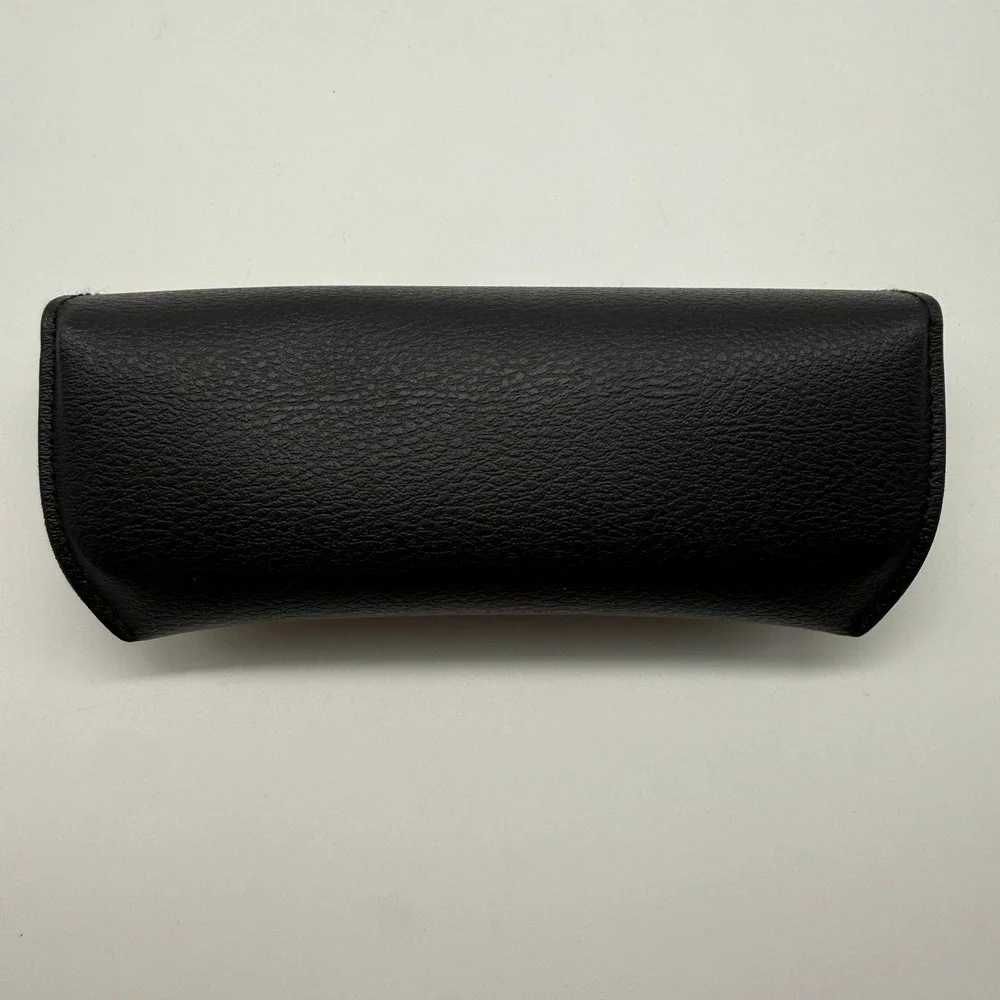 Ray-Ban Chromance Sunglasses Case Unisex Black Leather Snap With Cleaning Cloth